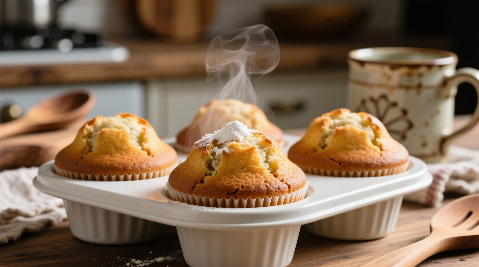 bake muffins with beautifully domed tops by adding a li