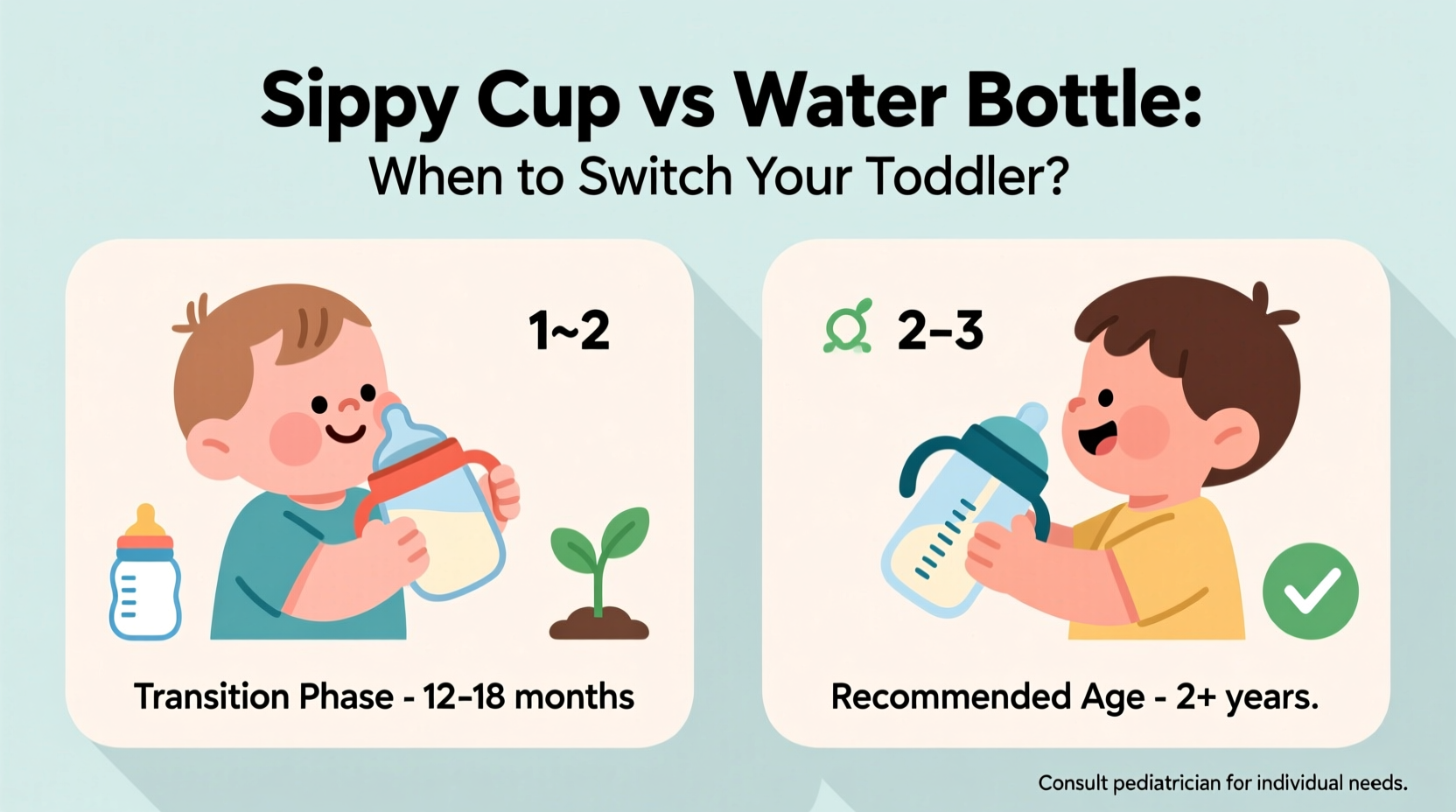 sippy cup vs water bottle at what age should i switch my toddler
