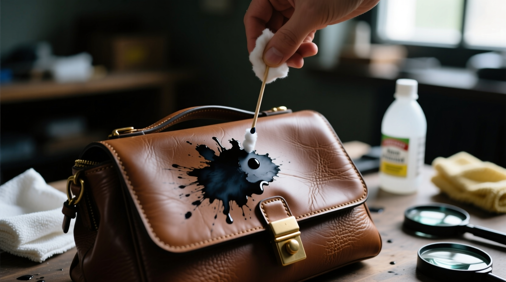 how to remove ink from leather
