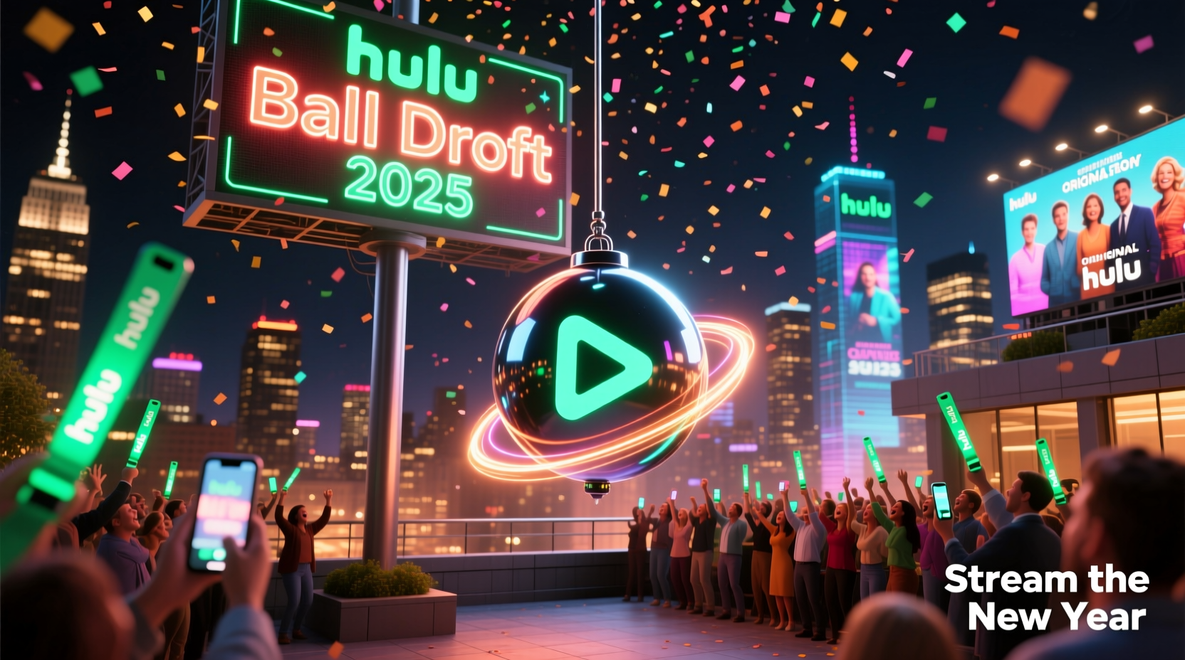 does hulu have a ball drop new year