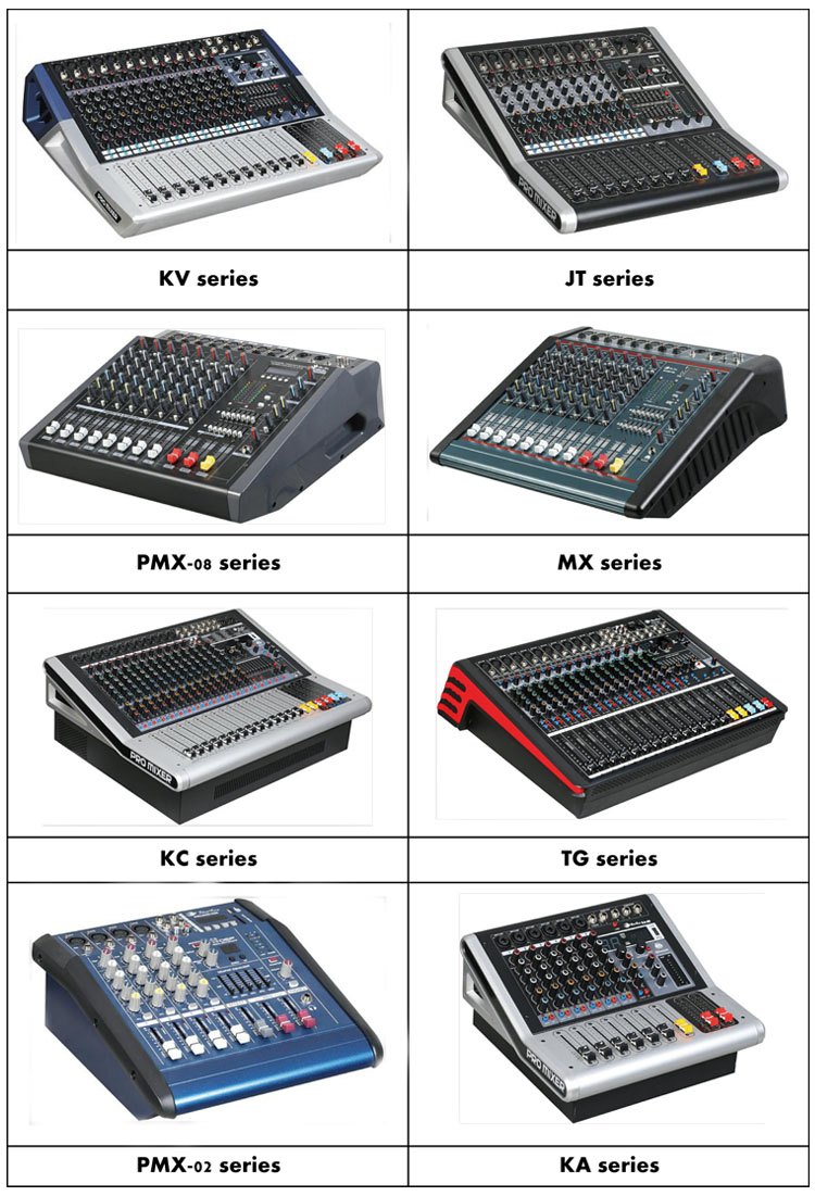 8 Channel Sound Digital Audio Mixer PMX802D with 250W Power