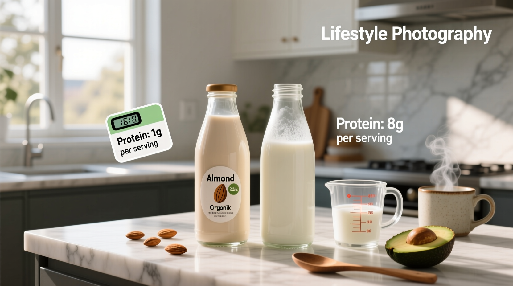 almond vs regular milk protein showdown