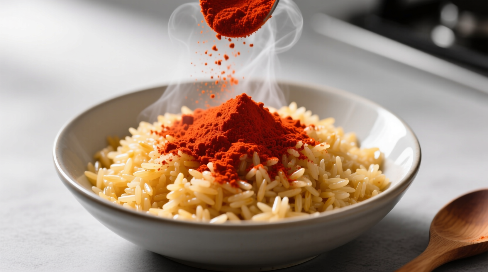 Tuesday dinner timing: paprika replacing annatto oil in rice without color loss