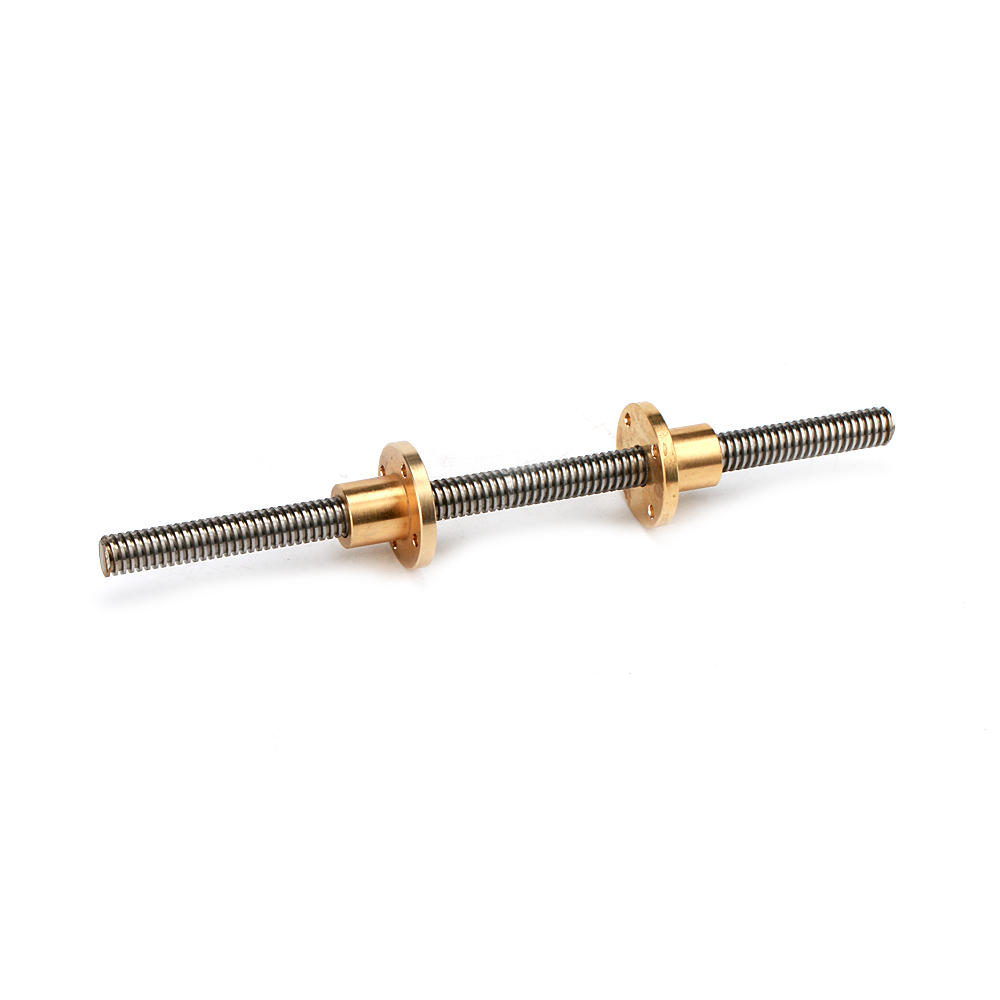 10mm diameter left and right thread Tr10*2 trapezoidal lead screw 400mm long with brass nuts