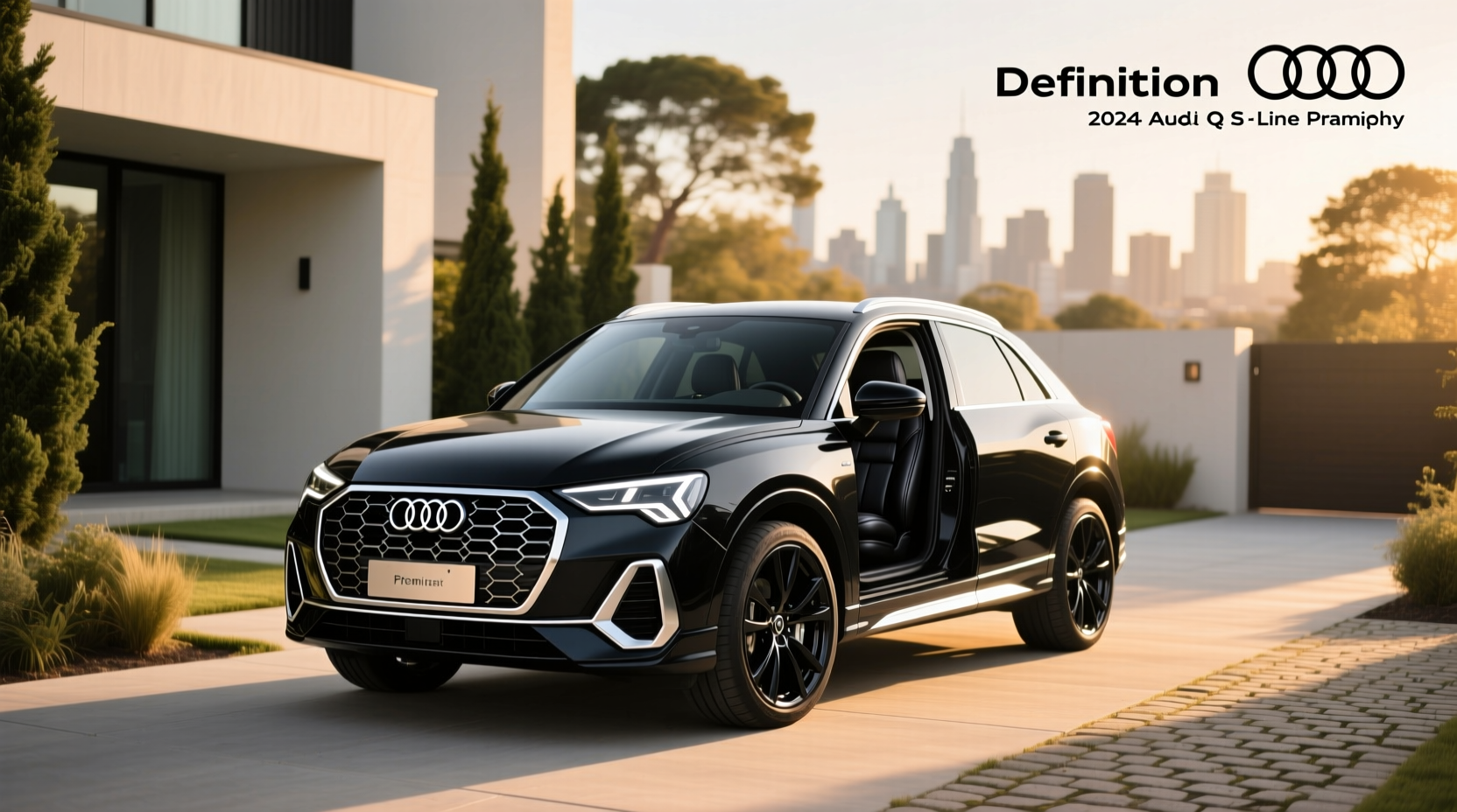 2024 Audi Q3 S line Premium exterior front view showing aggressive bumper and alloy wheels