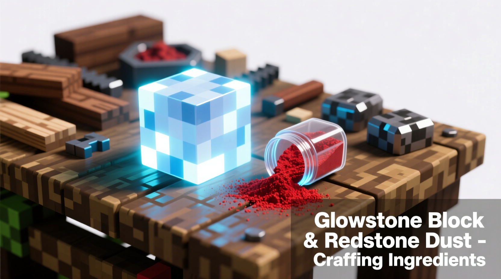 Glowstone block and redstone dust items needed for crafting