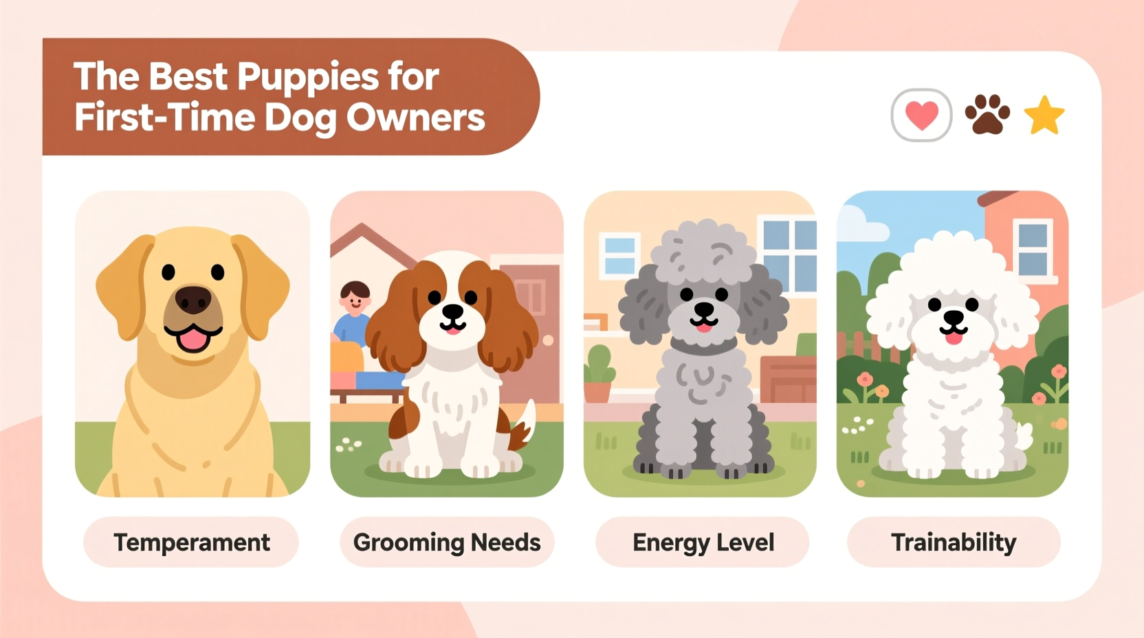 guide to the best puppies to own for first time dog lovers