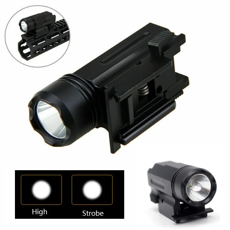 Aplus Quick Release Tactical 150LM Flashlight Hunting LED Lamp Light Torch fit 20mm Rail Mount