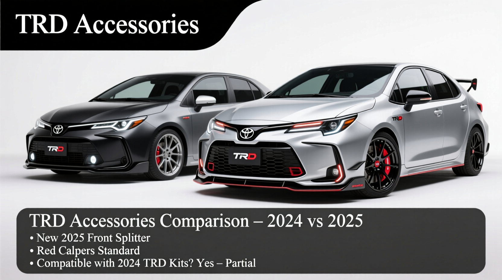 corolla 2024 vs 2025 trd accessories