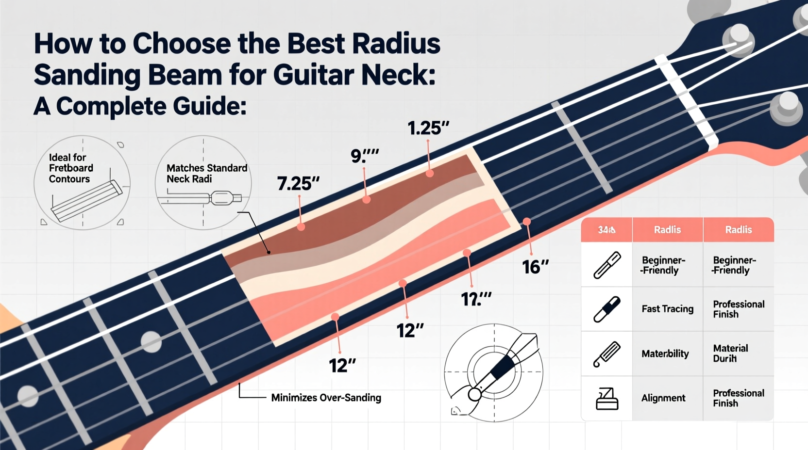 radius sanding beam guitar neck
