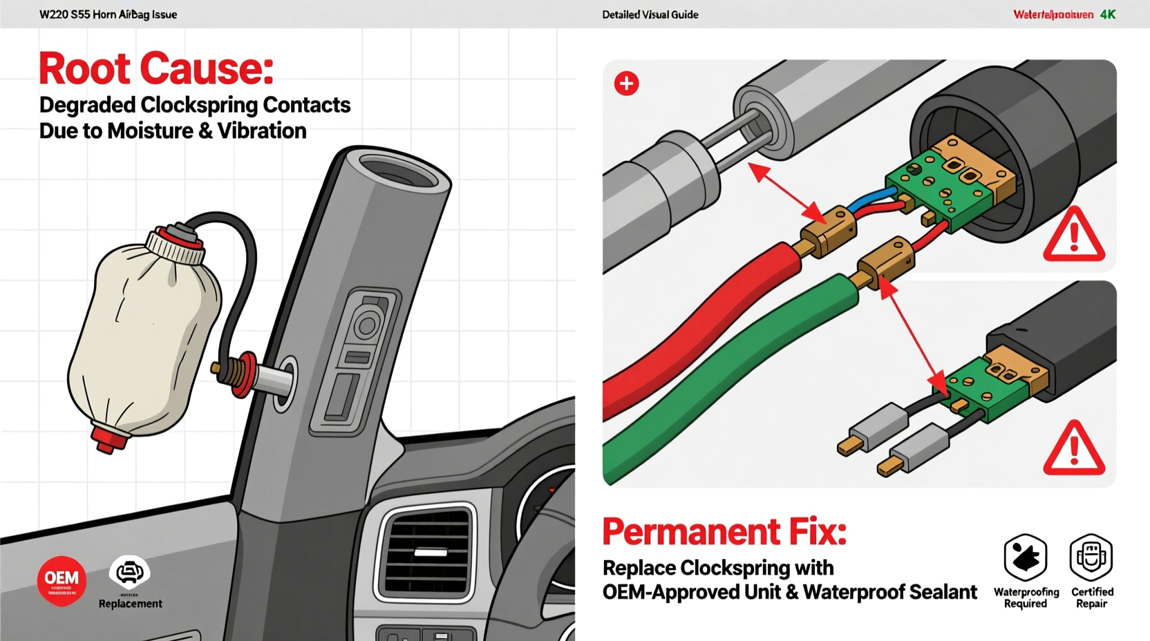 w220 s55 horn airbag issue