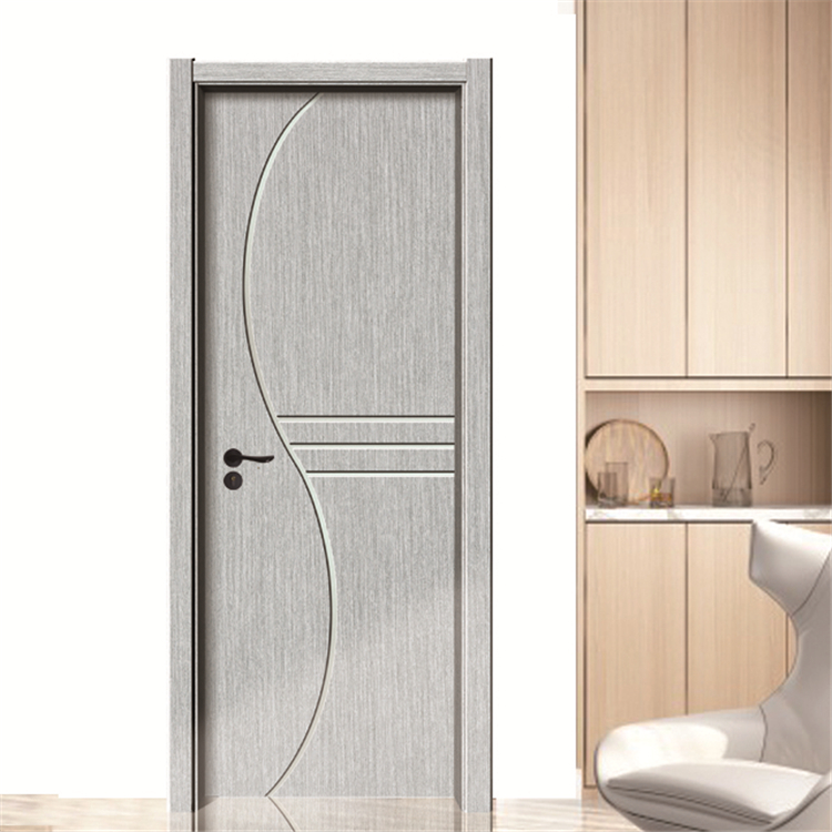 LS-040 Prettywood Low Price Interior Design Wooden Plastic PVC Bathroom WPC Doors