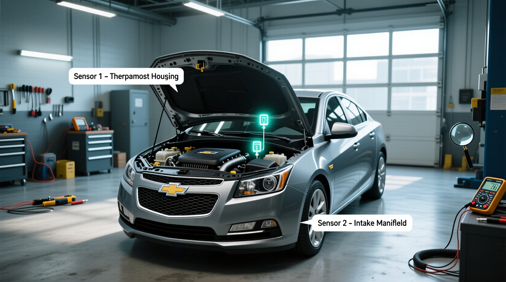 Where Is the Coolant Temperature Sensor on a Chevy Cruze?
