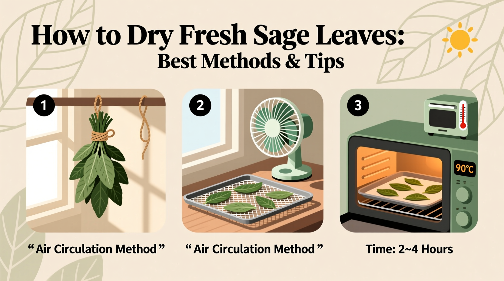 how to dry fresh sage leaves