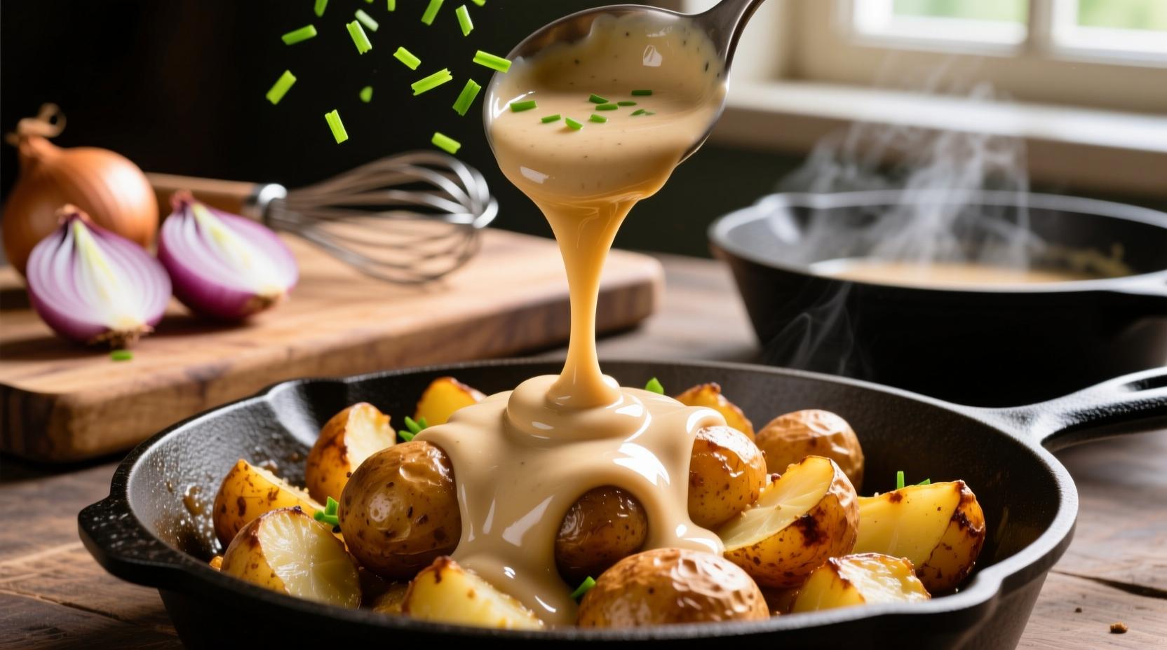 Cream of onion in cooking applications