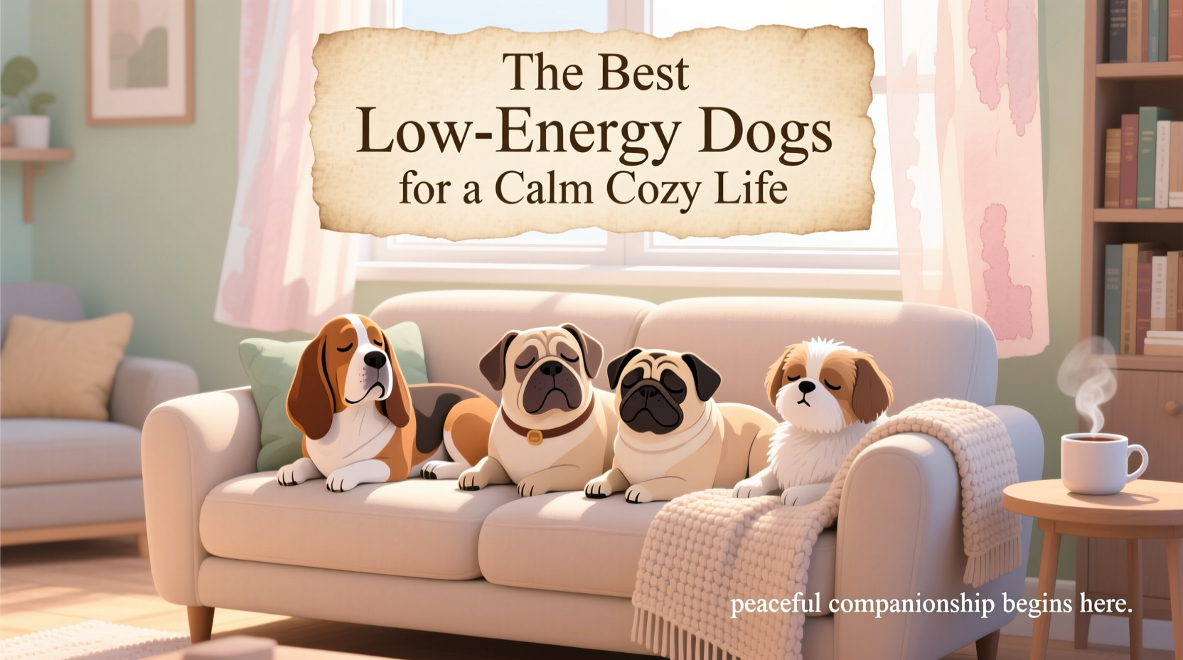 a guide to the best low energy dogs for a calm cozy lifestyle
