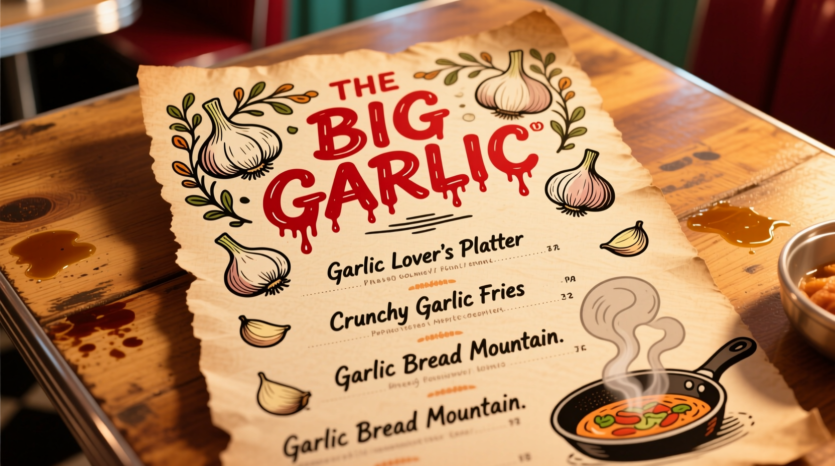 the big garlic menu