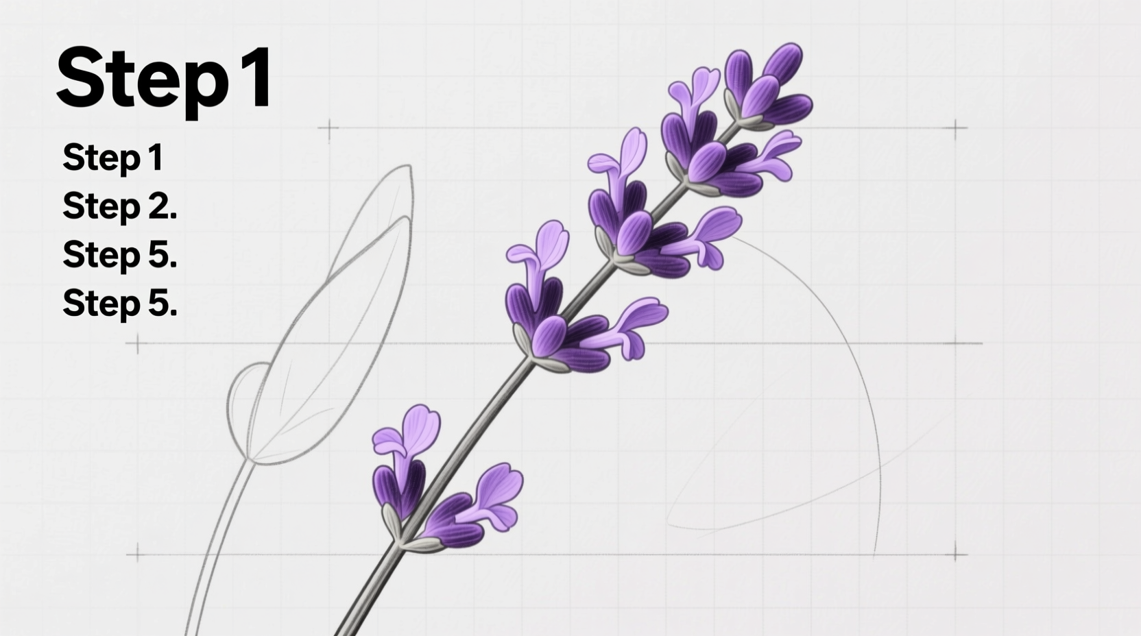 how to draw lavender flower