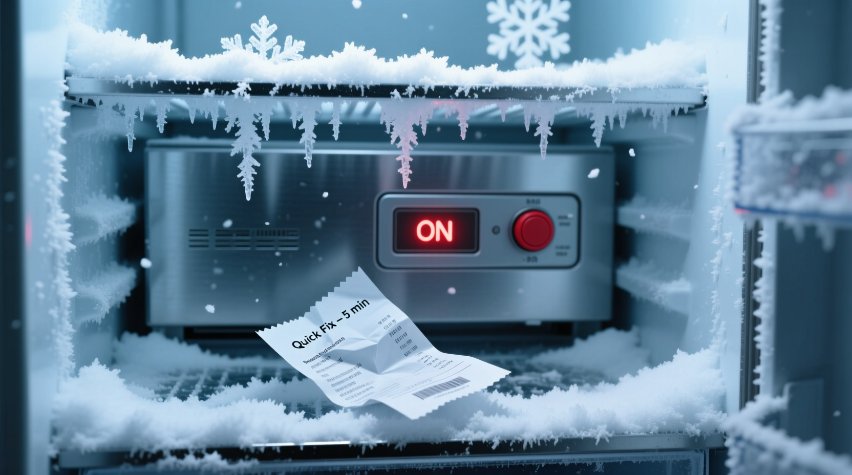 snow in your freezer causes quick fixes