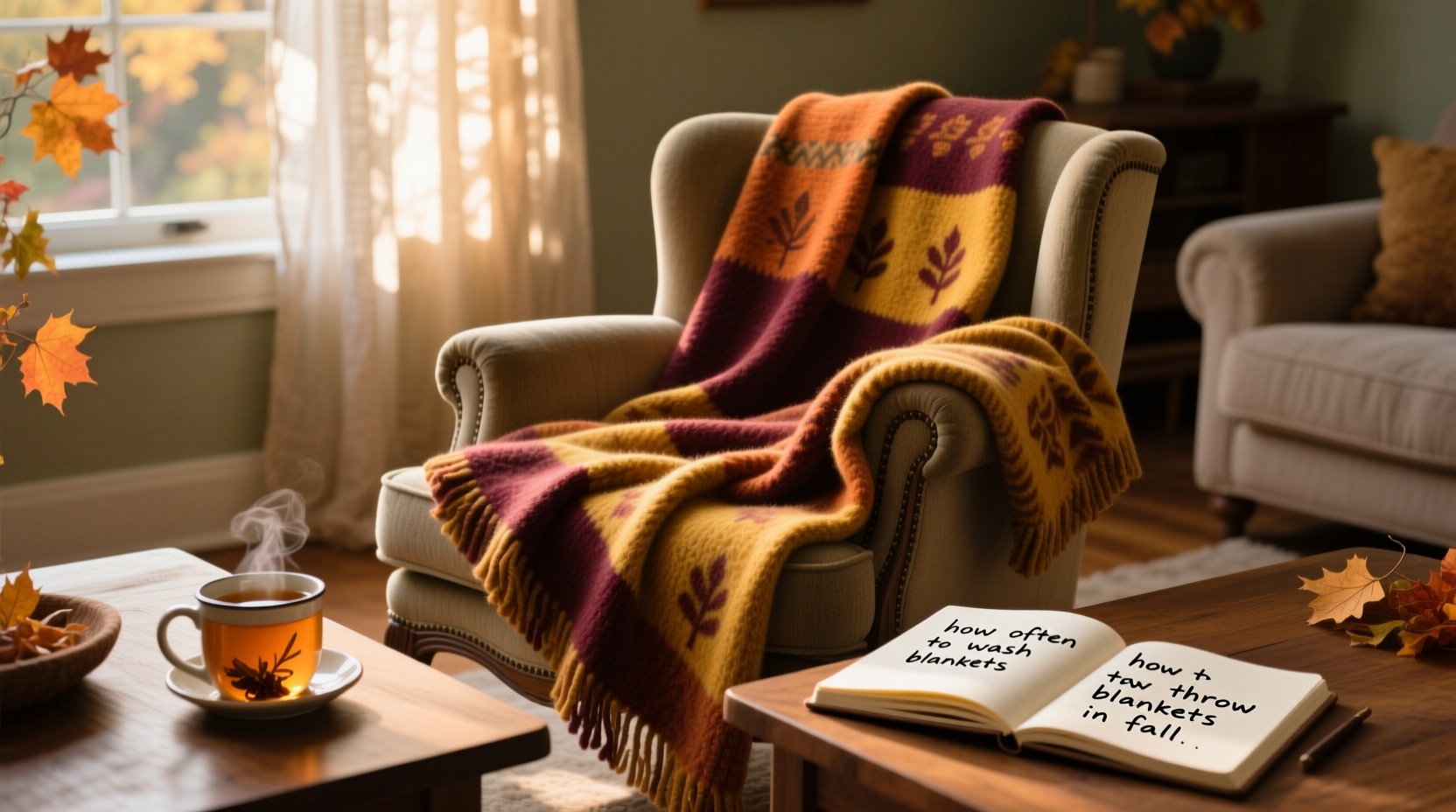 how often to wash throw blankets in fall