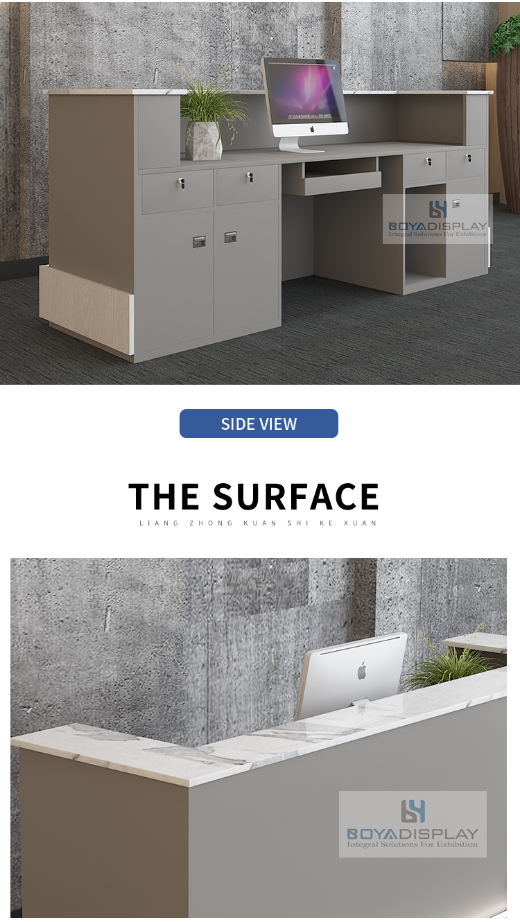 New design reception desk with led lighting salon reception table furniture