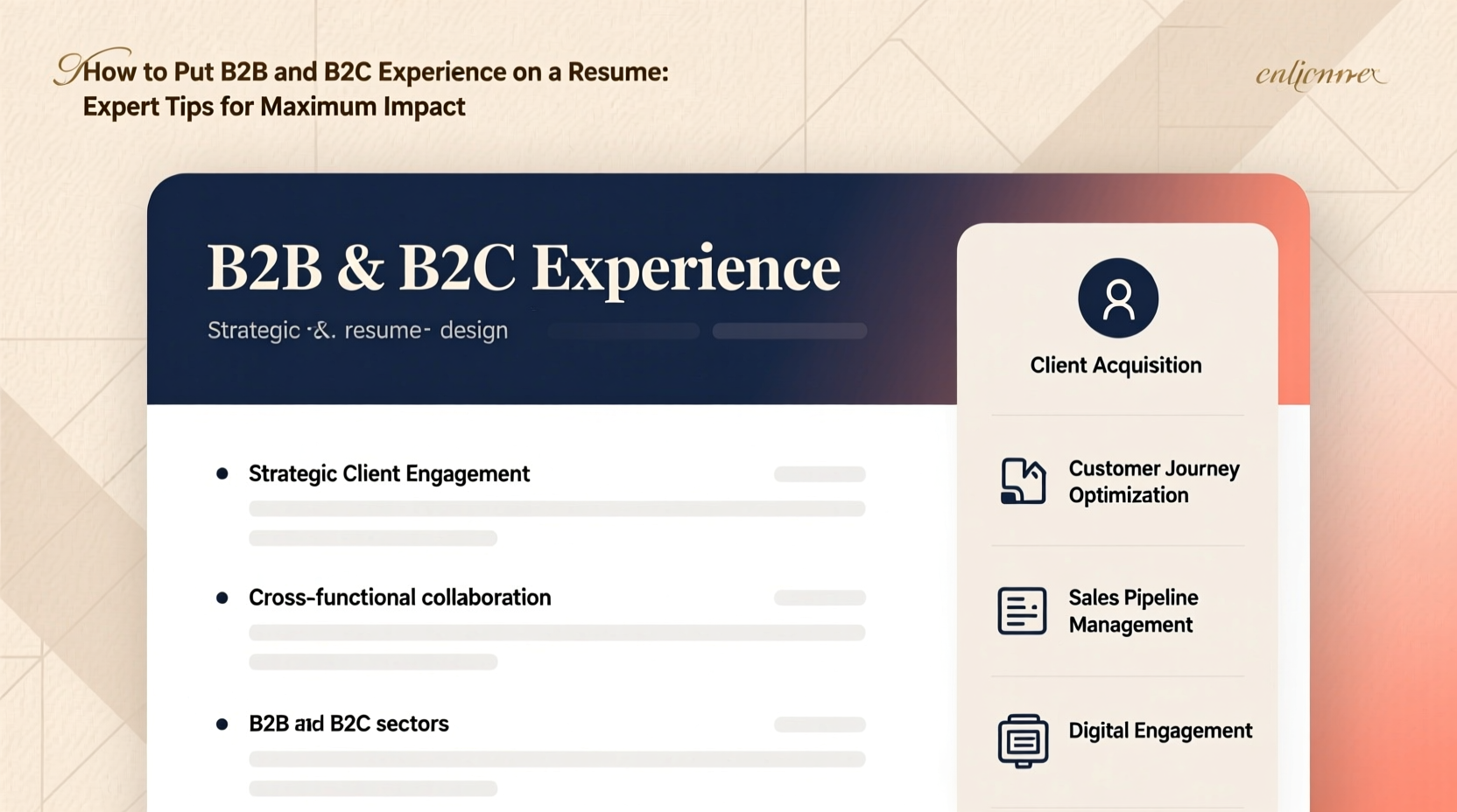 how to put b2b and b2c experience on a resume