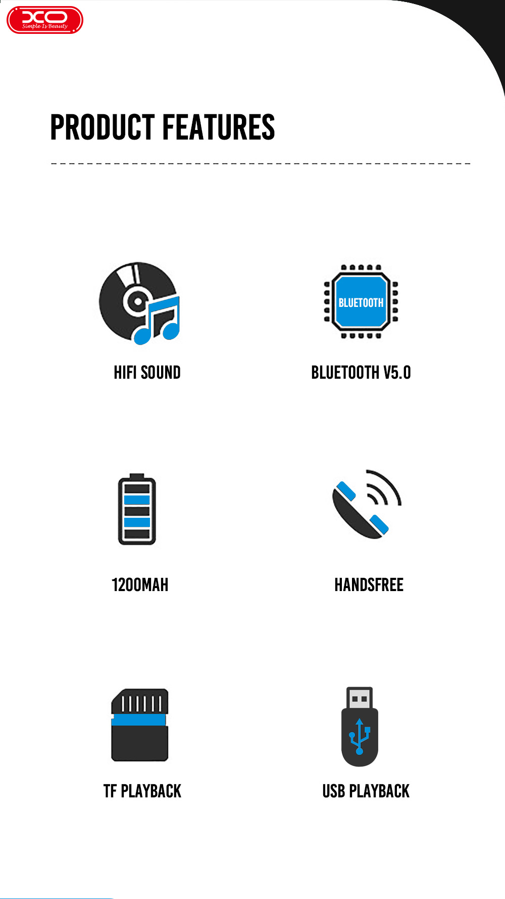 XO F23 2020 New Product Outdoor Blue tooth Speaker Waterproof Wireless HIFI Mini Portable Support TF Speaker