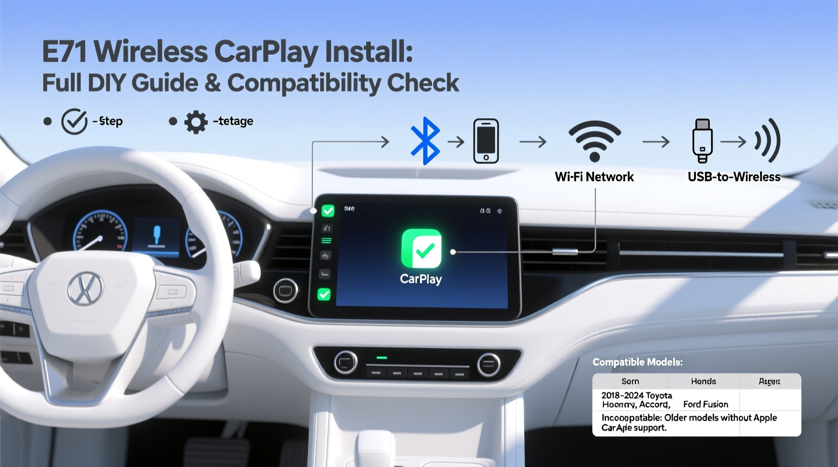e71 wireless carplay install