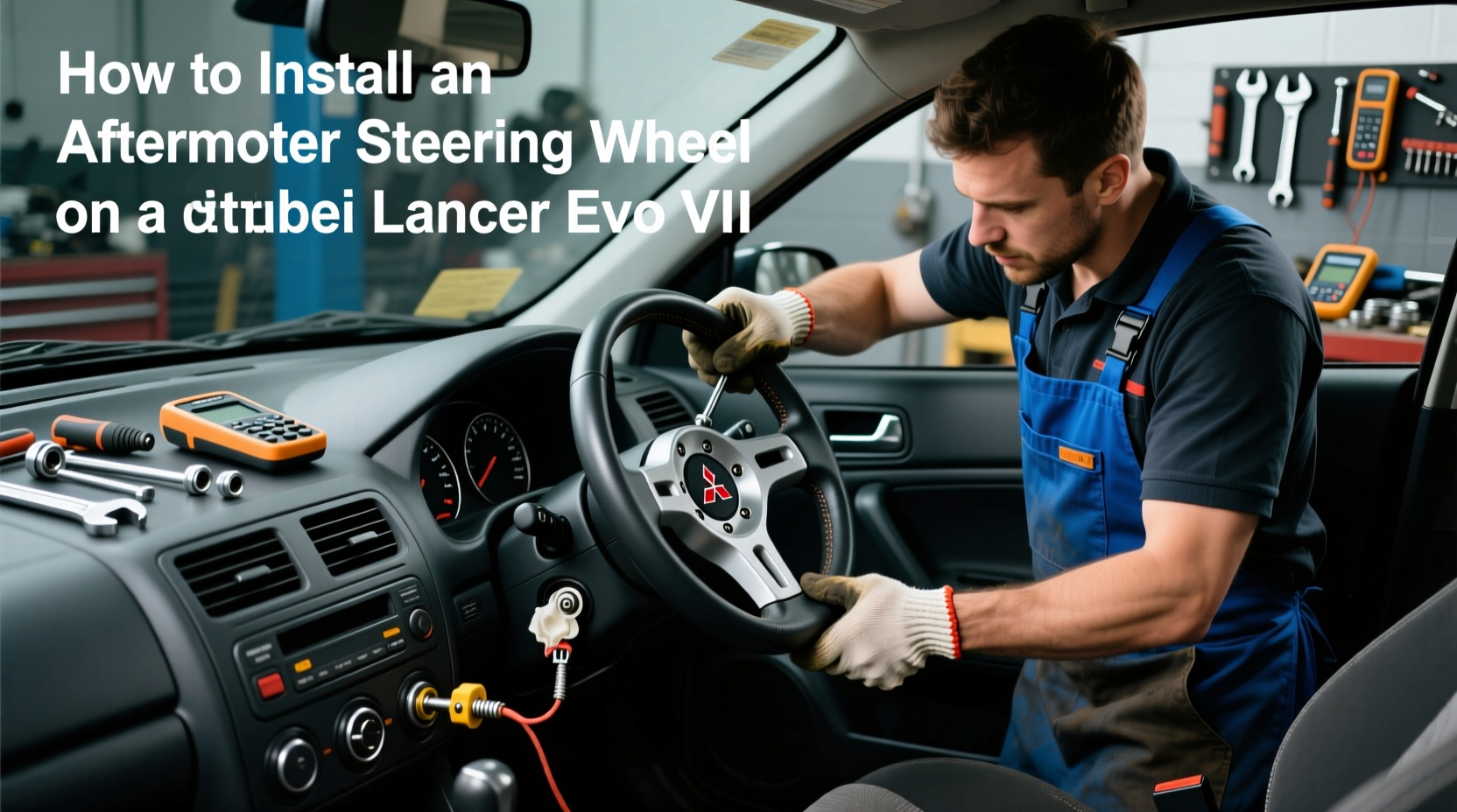 evo 8 steering wheel install