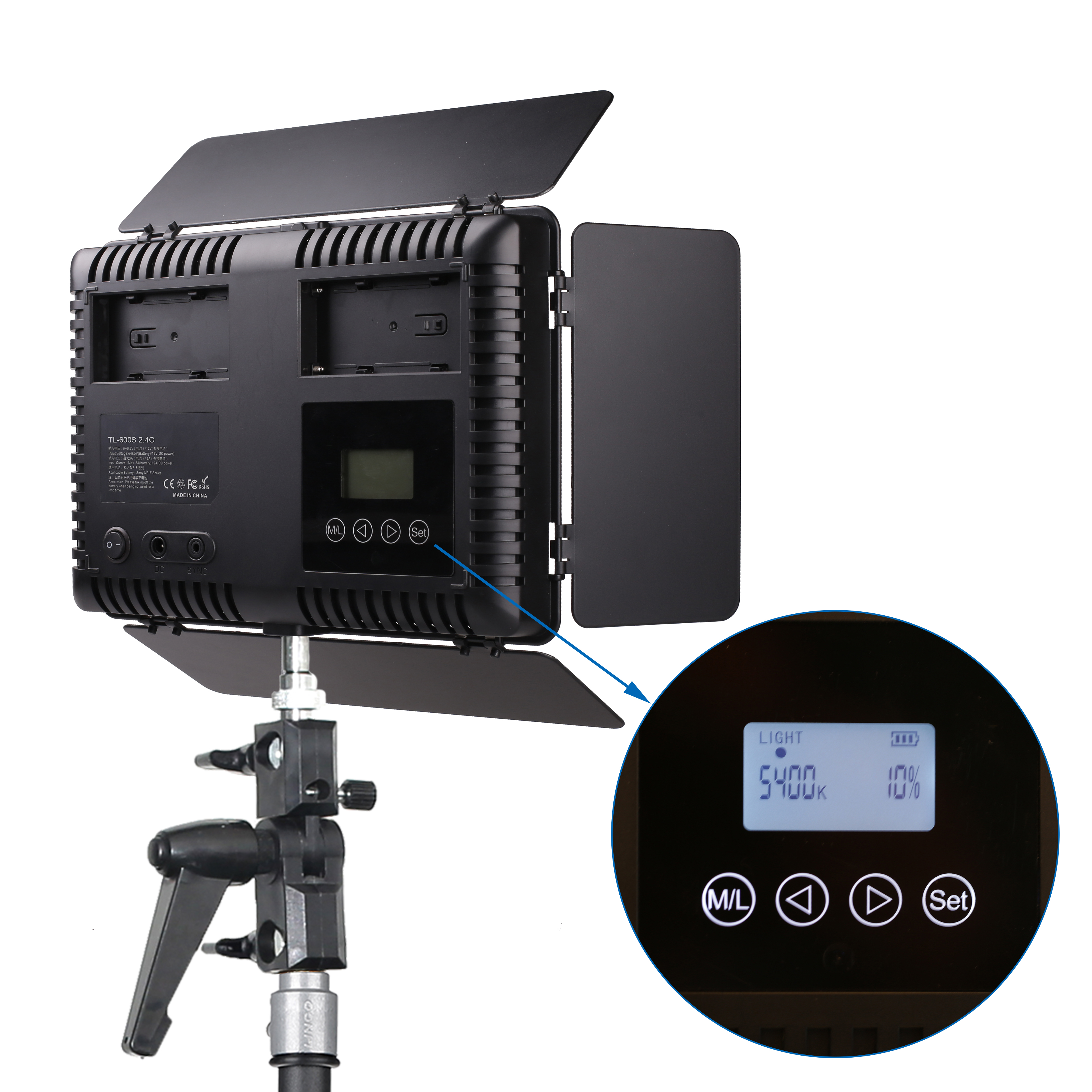 Travor TL-600S 3 in 1 fill in lamp video shooting panel lights led photography light kit