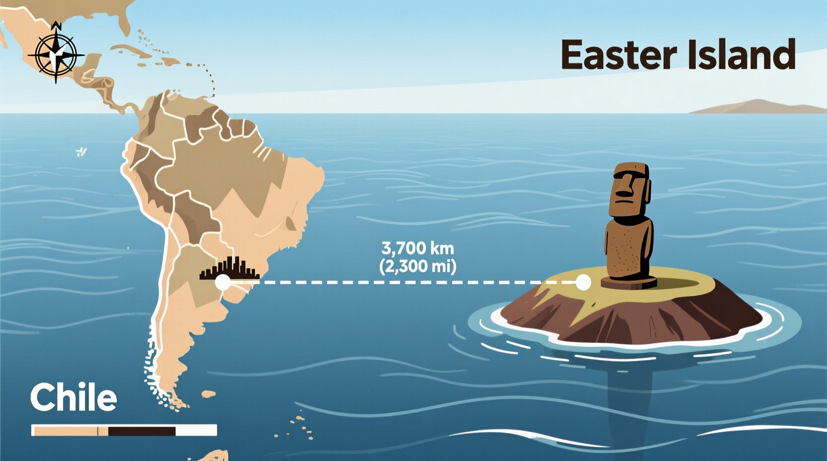 how far is chile from easter island