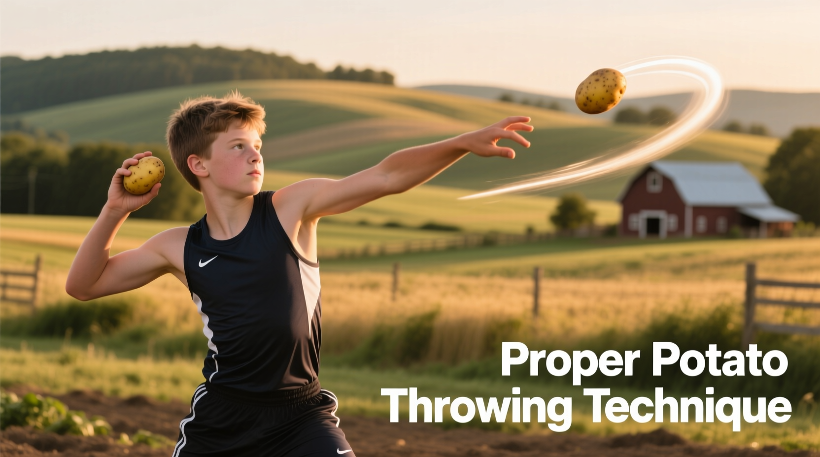 Proper potato throwing technique demonstration