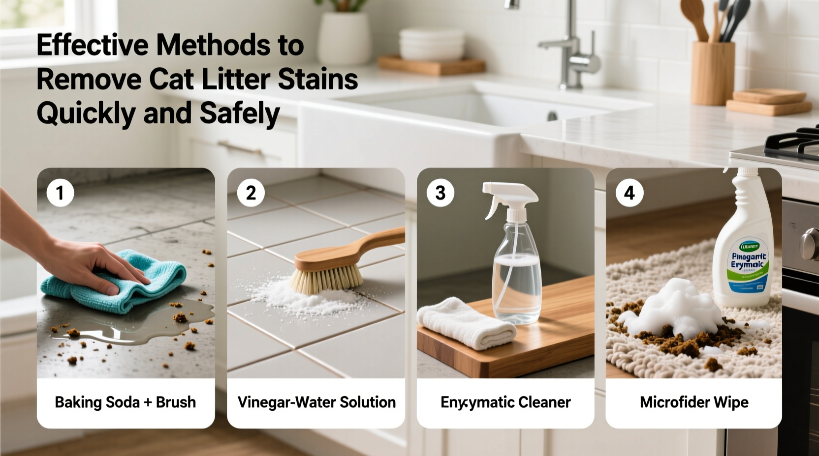 effective methods to remove cat litter stains from any surface quickly and safely