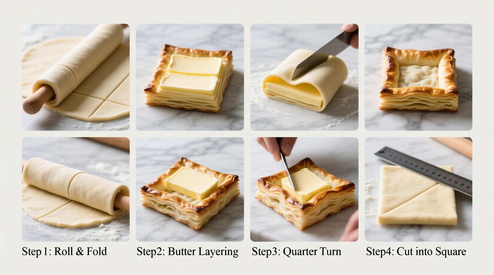 step by step guide how to make a perfect square puff pastry like a pro