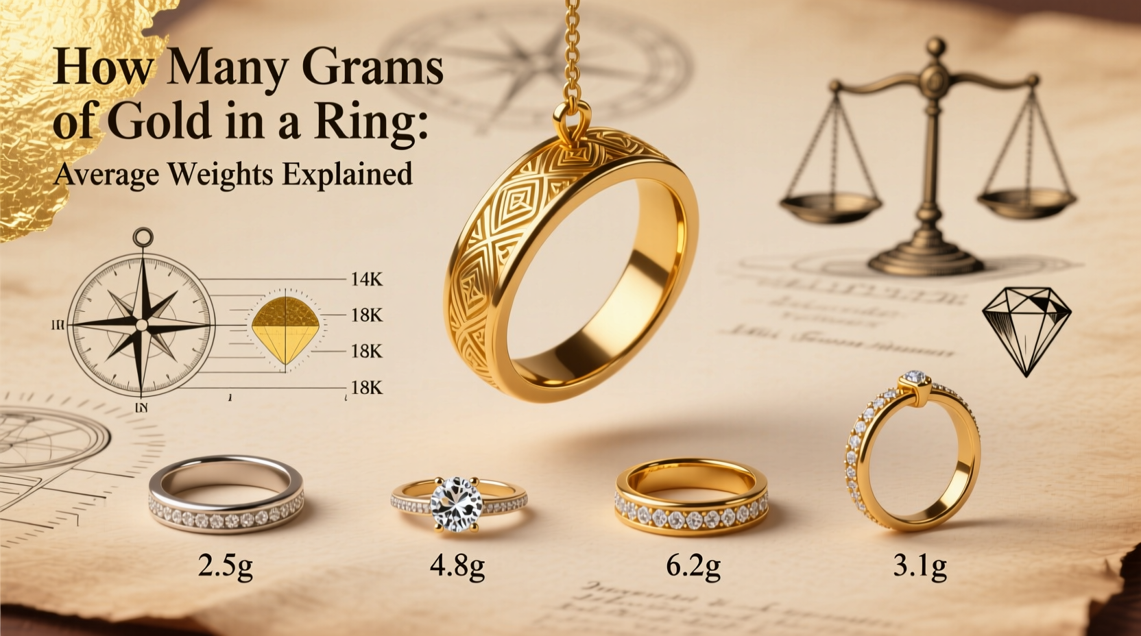 That delicate gold band on your finger? Here’s exactly how many grams it likely holds