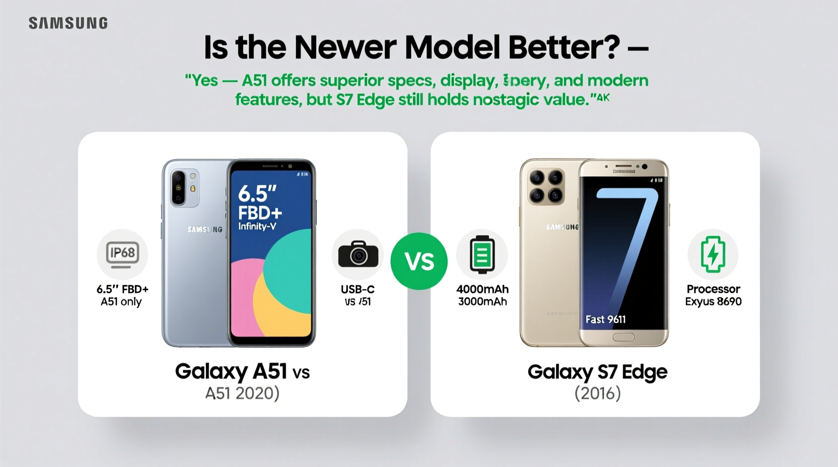 samsung a51 vs s7 edge is the newer model actually better or just newer