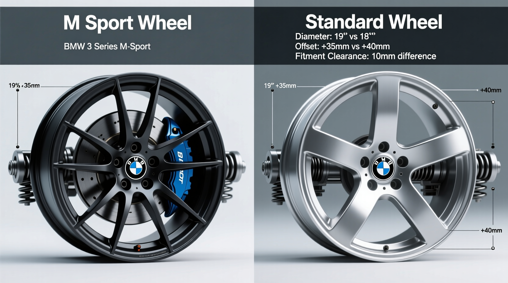 e61 m sport vs standard wheel