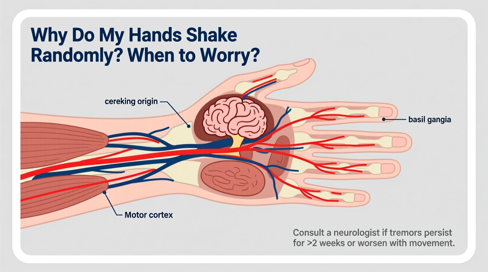why do my hands shake randomly causes when to worry