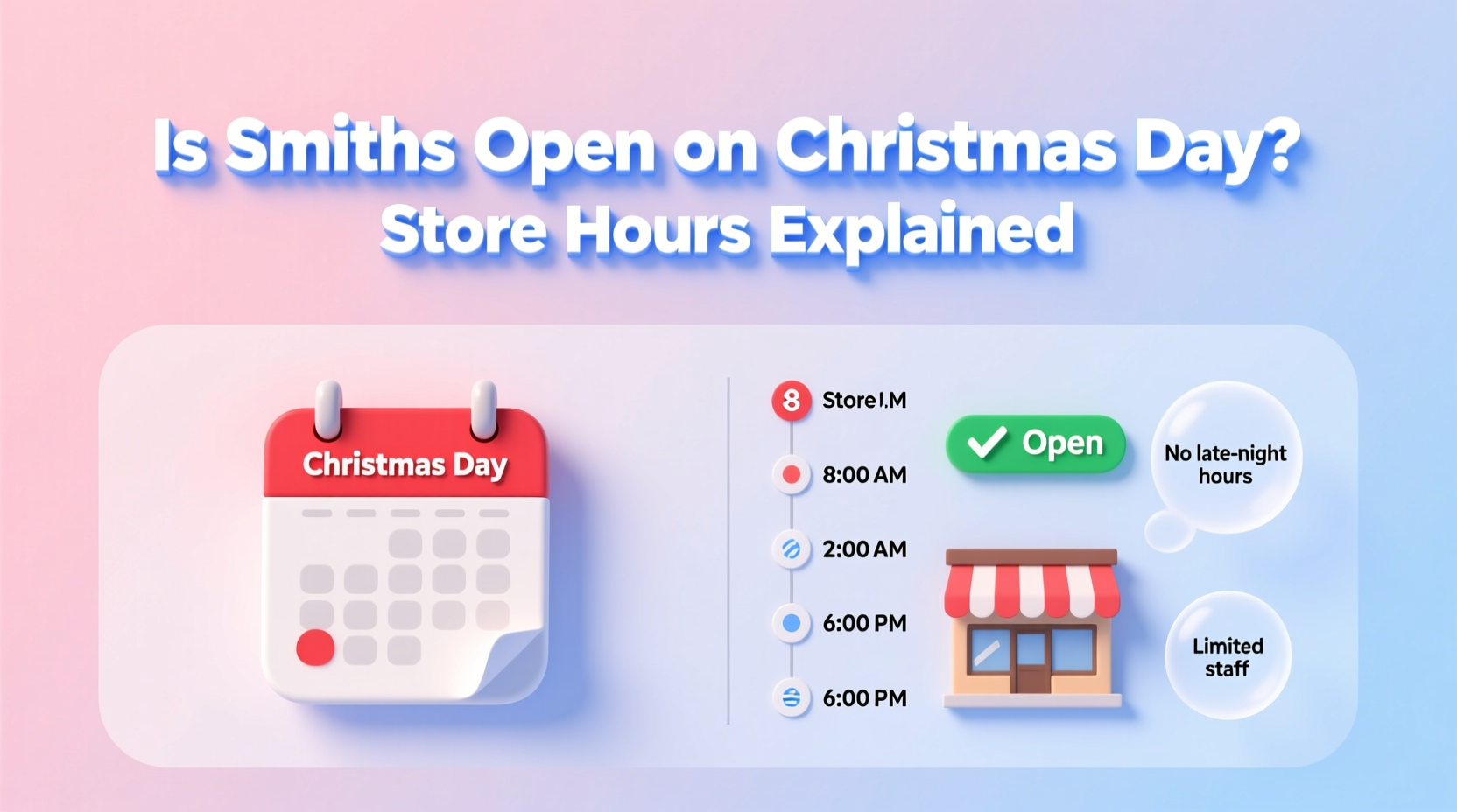 is smiths open on christmas day