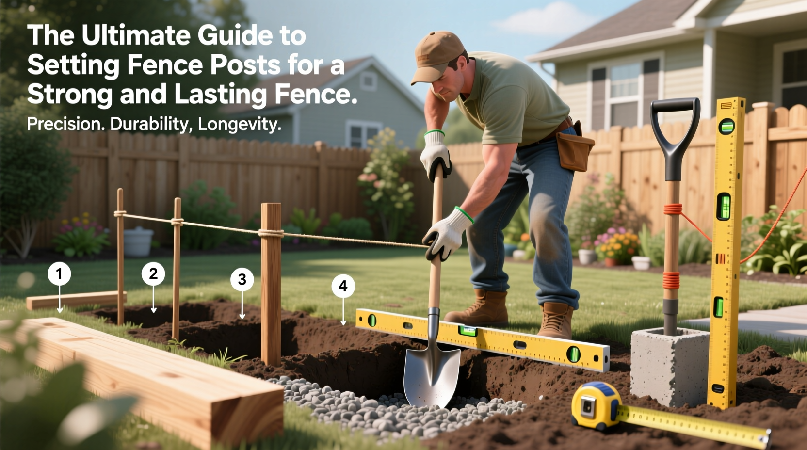 the ultimate guide to setting fence posts for a strong and lasting fence