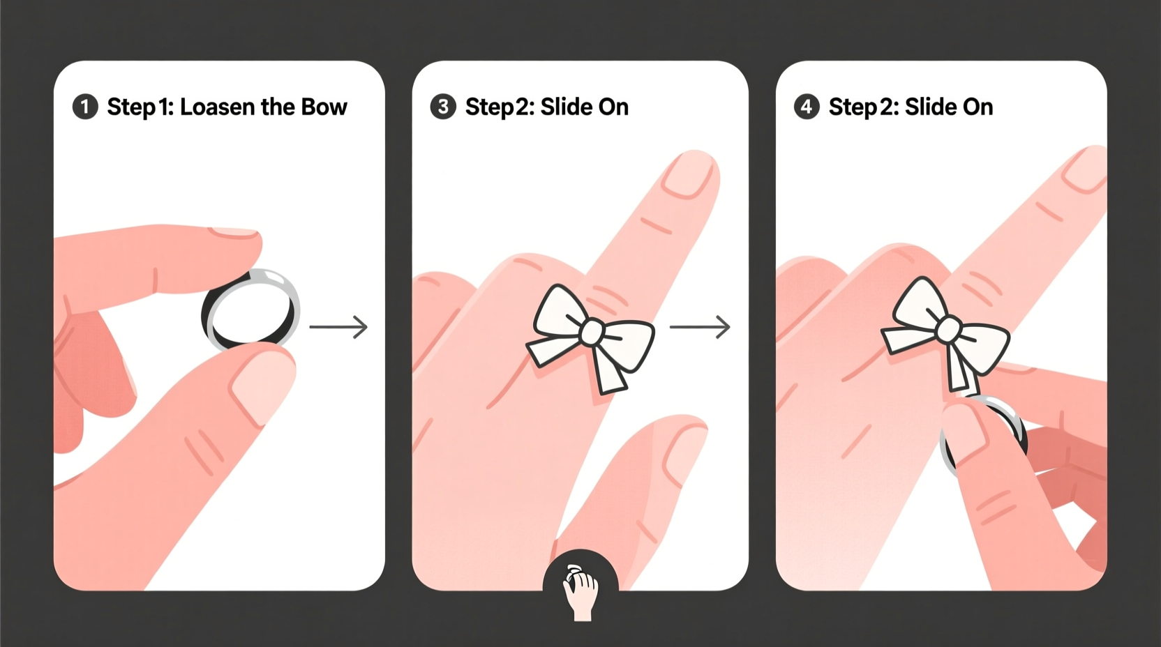 step by step guide to adjusting a bowknot ring for a comfortable perfect fit
