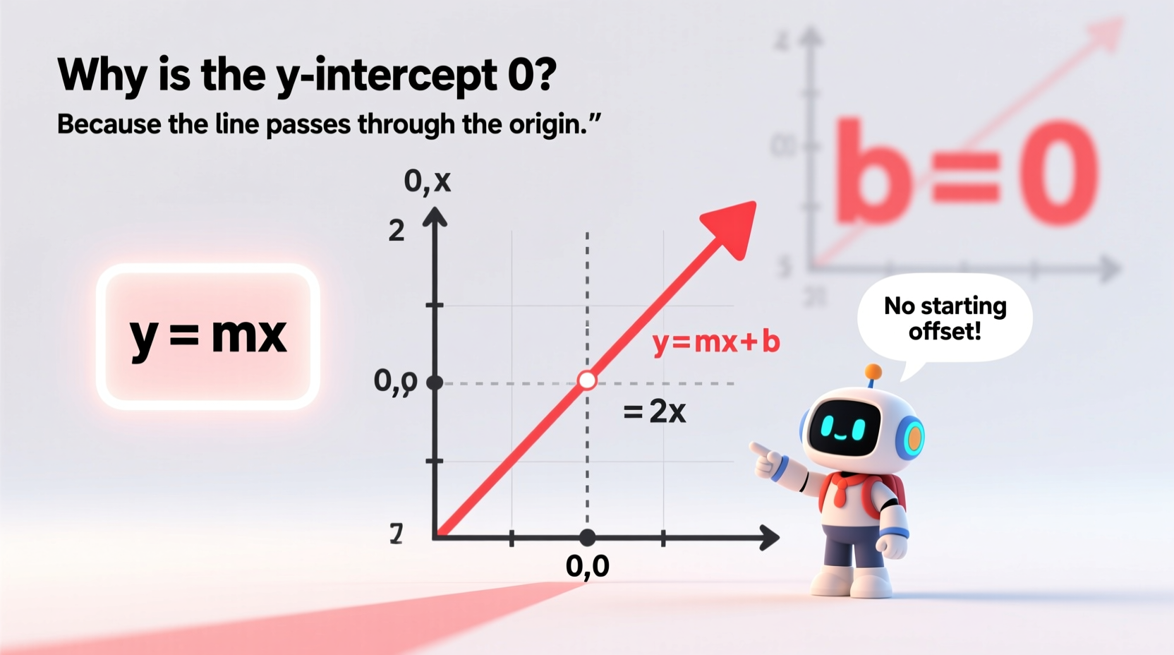 why should the y intercept be 0 understanding linear equations