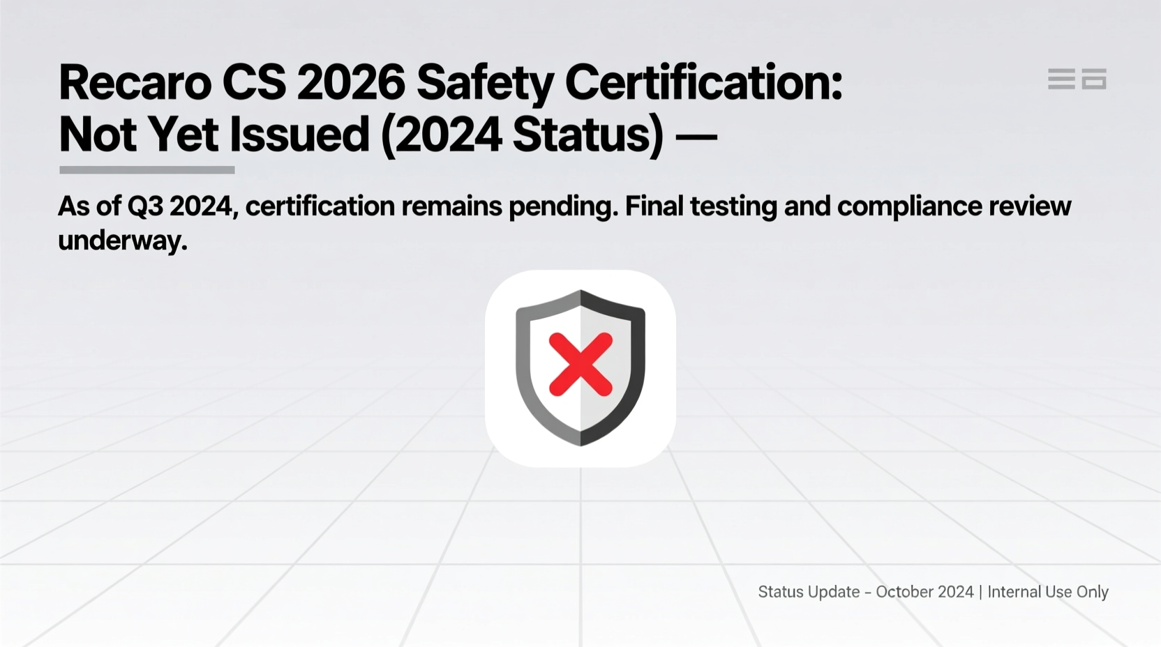 recaro cs 2026 safety certification