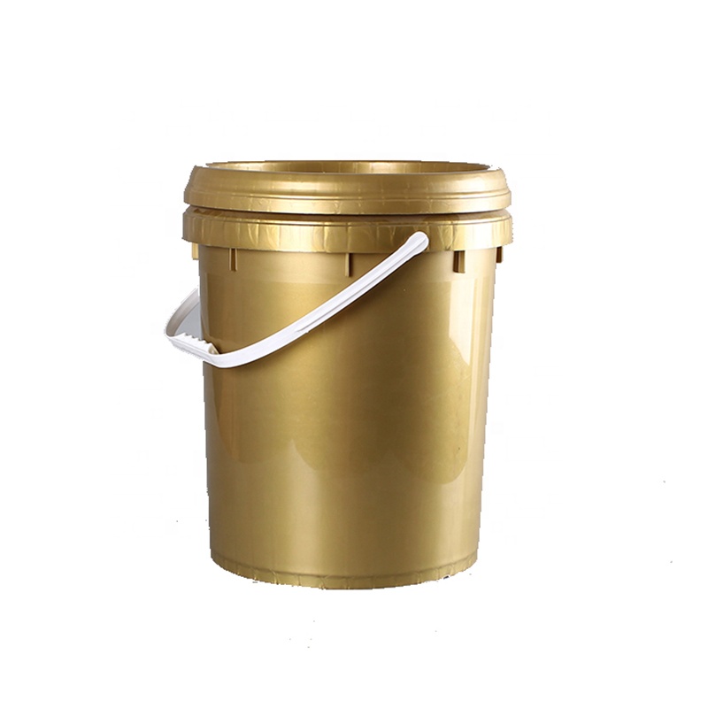 定制5l 10l 15l 20l 25l 塑料白色圆形油漆桶带螺丝盖或容易打开盖子