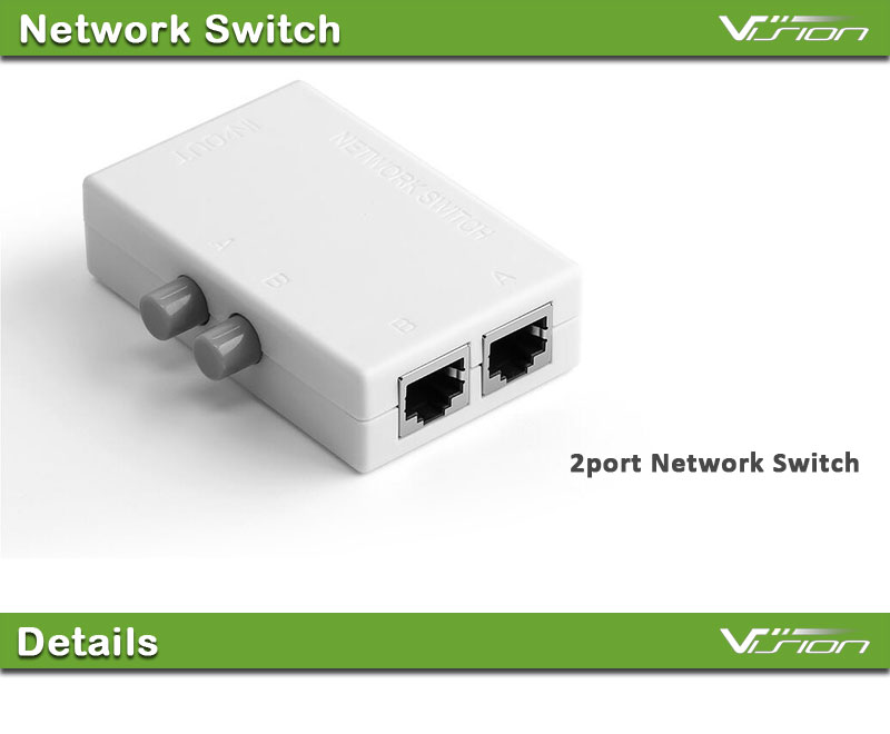 Mini Swch Di Rete RJ45 A 2 Porte Ethernet Doppia Porta A 2 Vie Swcher Di Condivisione Manuale RJ45 Network Box Hub Adapter Splter Conterver - Foto 7