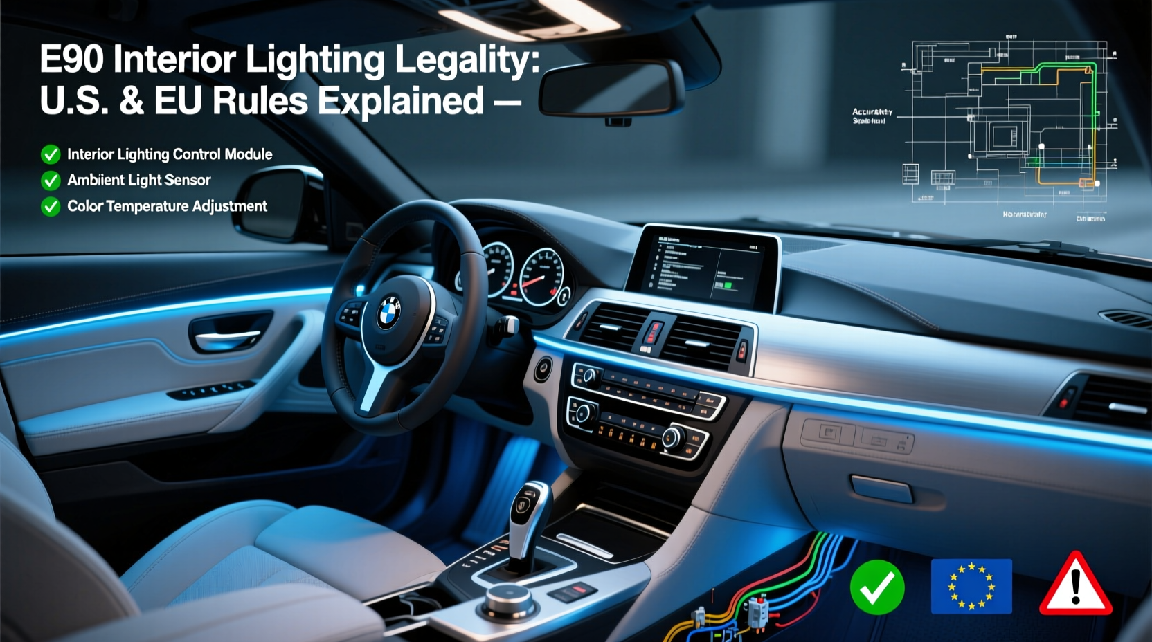 e90 interior lighting legality