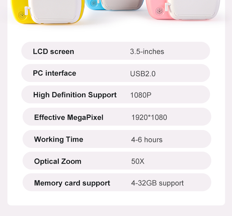 2020 Innovative STEAM Educational Photo Printing Video Shooting Low Price Camera for Girls & Boys
