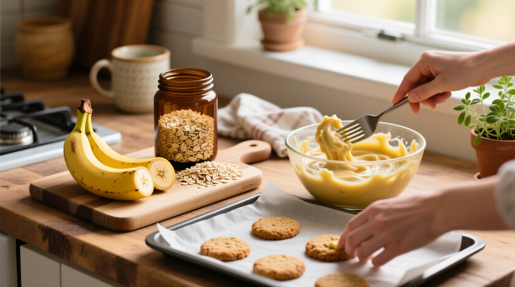 bake healthy cookies with just two ingredients