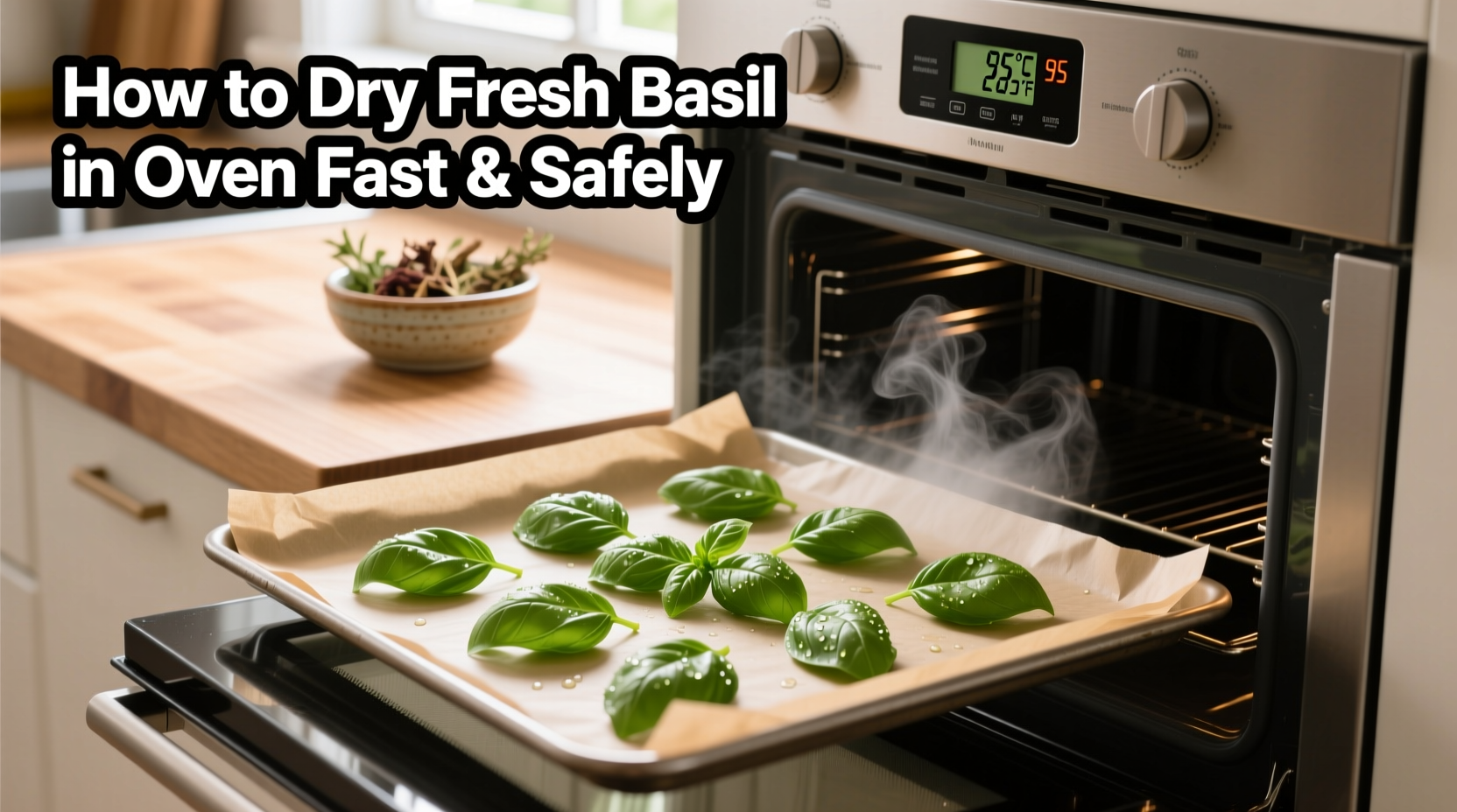 how to dry fresh basil in oven