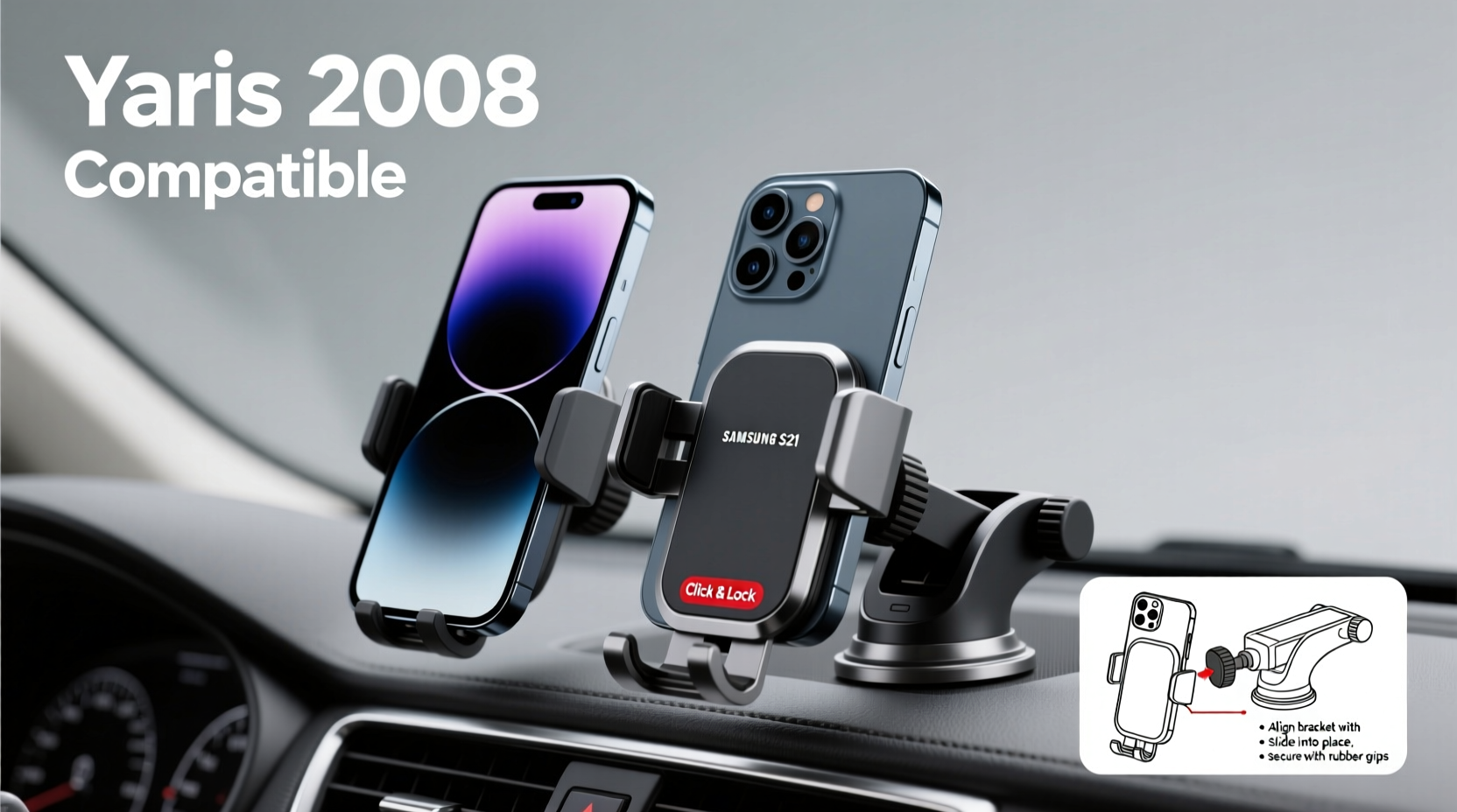 yaris 2008 phone mount compatibility